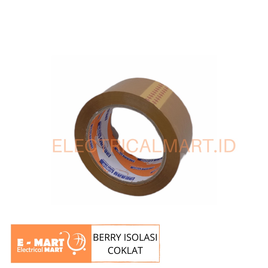 

BERRY Tape LAKBAN Coklat Bening Isolasi Selotip 2” inch 48mm - Bening