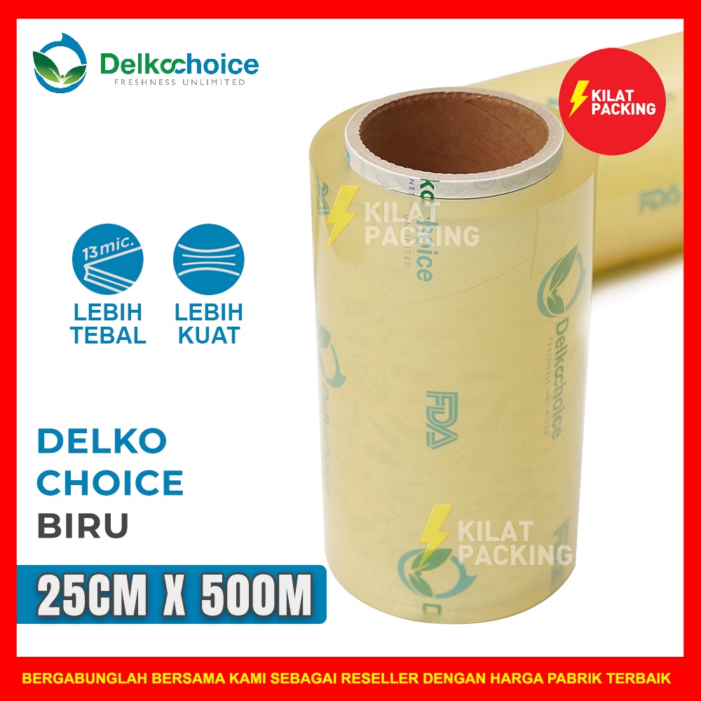 PLASTIK WRAPPING MAKANAN BIRU PREMIUM 25CM X 500M / FOOD WRAPPING / CLING WRAP DELKOCHOICE SATUAN