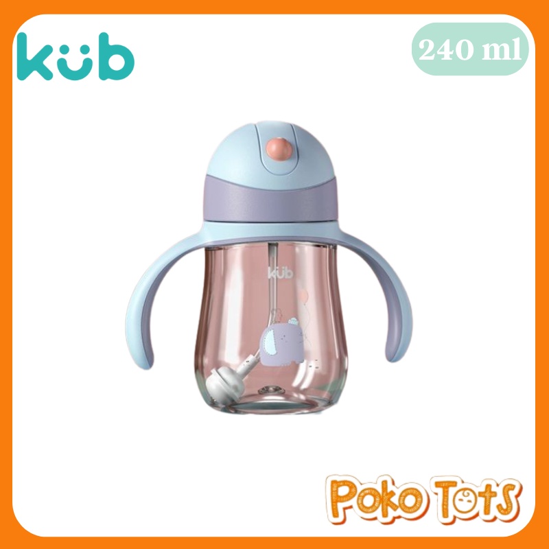 KUB Tritan Baby Straw Cup 240ml Botol Minum Dengan Sedotan Bayi Tritan Bottle KUB WHS