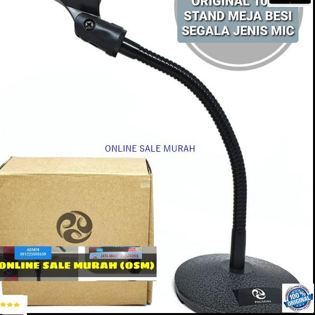 TerkiniORIGINAL 100% stand mic meja full besi holder mik table microphone standing ori mimbar podium