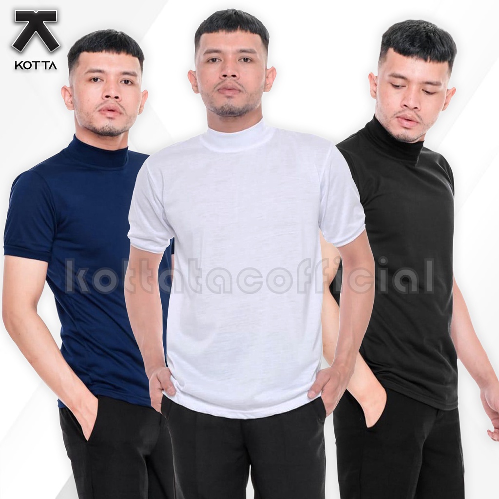 KAOS KERAH TINGGI LENGAN PENDEK - KAOS TURTLENECK - KAOS KERAH TINGGI UNISEX - BAJU KERAH TINGGI - KAOS KERAH KOREA - KAOS KERAH TINGGI LENGAN PAJANG