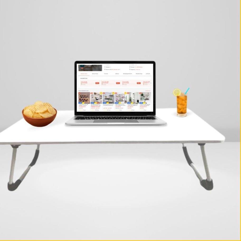 ✸ MEJA LAPTOP BESAR 80x40 60x40/MEJA LIPAT LAPTOP/MEJA PORTABLE SERBAGUNA /MEJA KERJA/MEJA BELAJAR ☉