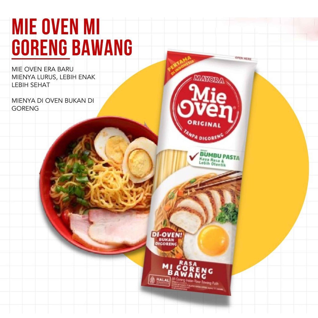 Mie Oven Original/ Mie Goreng Instan/ Rasa Bawang Putih/ 71g