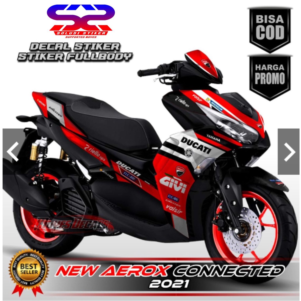 Stiker Decal Striping New Aerox Desaind Racing Merah FullBody