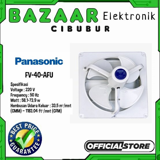 Panasonic Fv40Afu Fv-40Afu Exhaust Fan Ventilasi Dinding Putih 16 Inch