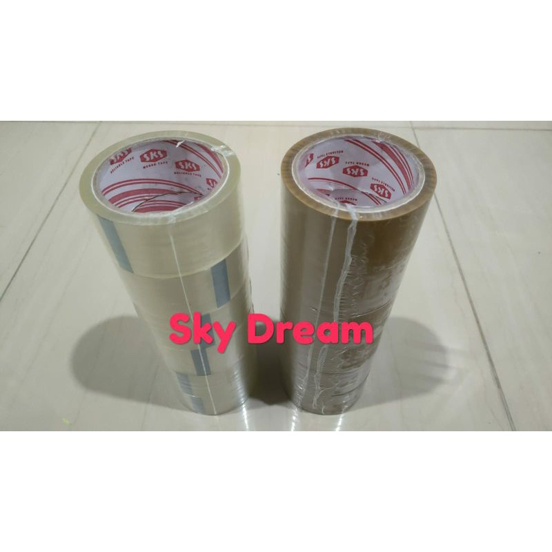 Lakban SKS Bening / coklat 72 Yard x 45mm / Termurah Lakban Karton / OPP Tape