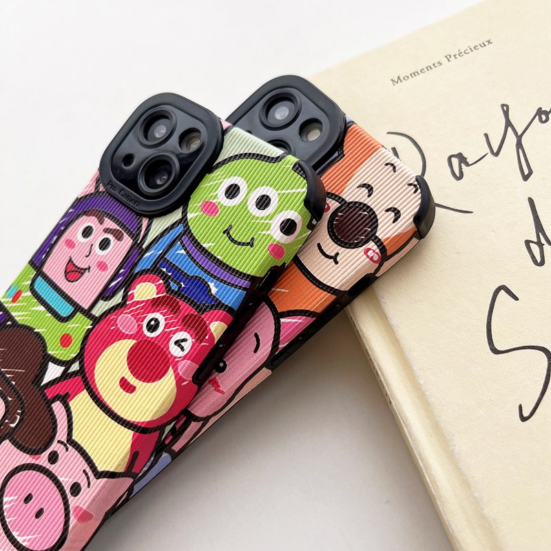 Toy Story Leather SoftCase iP iPhone 7 8 + Plus XS XR 11 12 13 14 Pro Max Pink Casing hp iPhone XR kESING