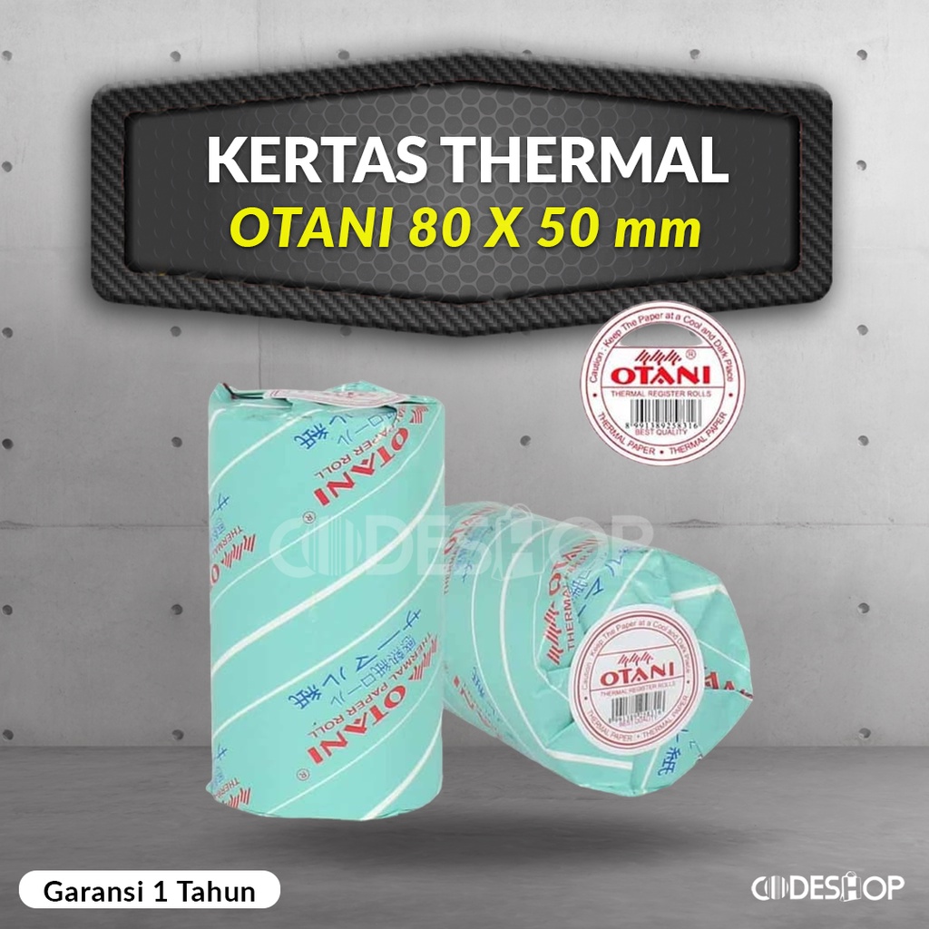 

Kertas Thermal Otani 80x50 mm / 79 x 50 mm Struk Kasir Cetak Hitam