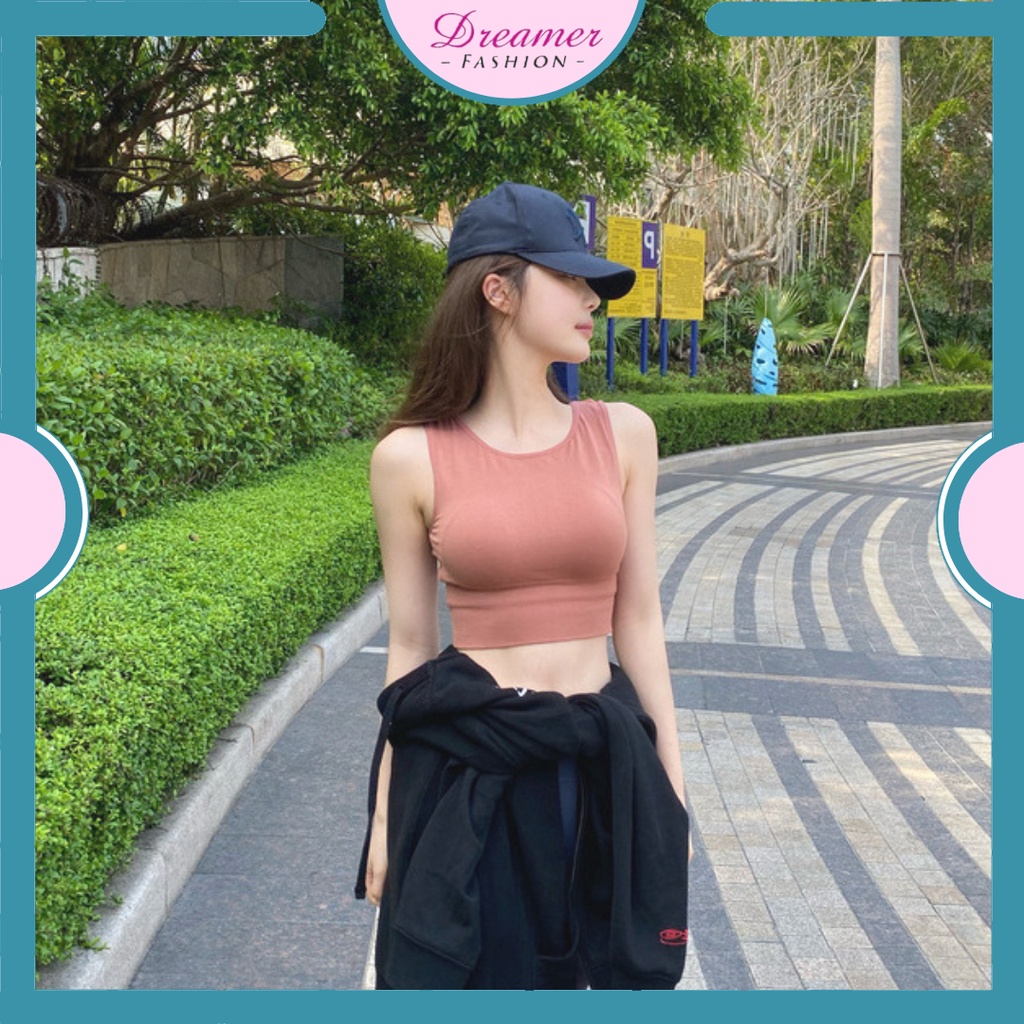 DF BR375 Bra Sport Wanita Tank Top Model Crop Olahraga Yoga Pakaian Korea Fashion Import