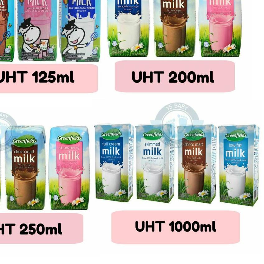 

☂ UHT Greenfields 200ml Perkarton isi 24 Greenfield ♢
