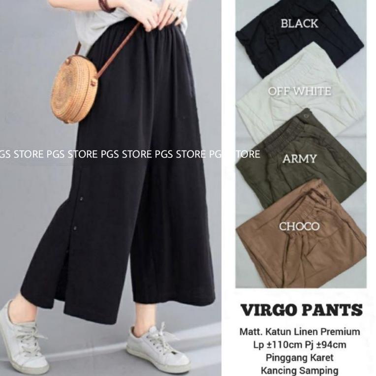 TERMURAH Kulot Mayung Katun Linen Kancing Bawah Amara Pants / Virgo Pants Linen Oversize