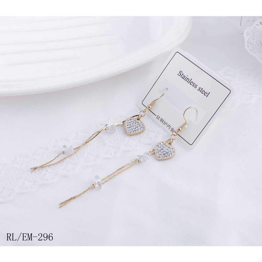 Set Titanium Perhiasan Kalung Dan Anting Permata Fashion Jewelry 1292/296