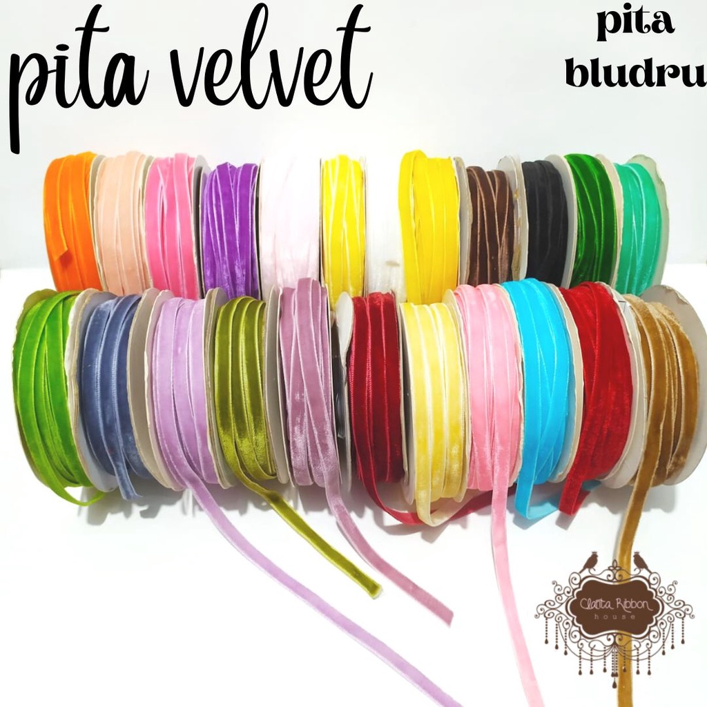 Pita Bludru Velvet 1/4&quot; inch 6mm Roll