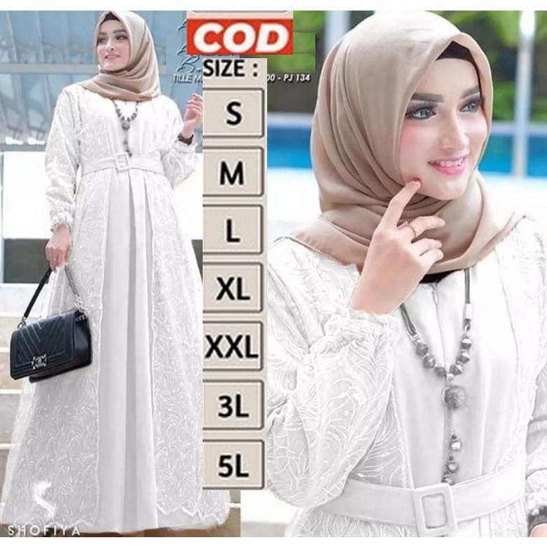 Gamis Dewasa / Remaja Jumbo Warna Putih Lucu Cantik Modis Nyaman Kasual Adem Kekinian S M L XL XXL X