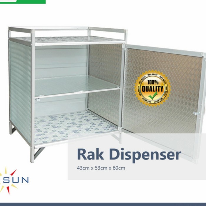 Rak Dapur Rak/Meja Serbaguna Rak Dispenser/Magic Com Rak Dapur Alumunium+Kaca