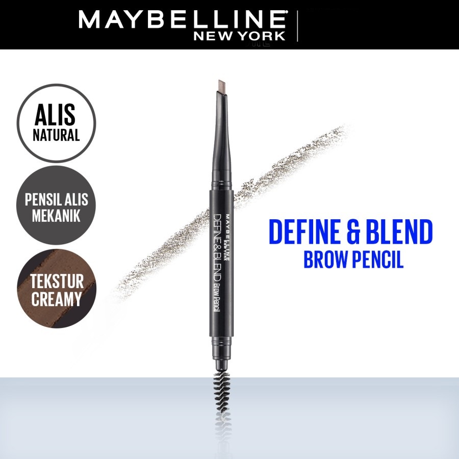 Maybelline Define And Blend Mechanic Eyebrow Pencil - Pensil Alis - Grey Brown - Natural Brown