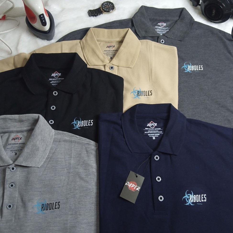 [ART. 200855] Polo Shirt Pria Kaos Kerah Jumbo Big Size Original Motif Riddles