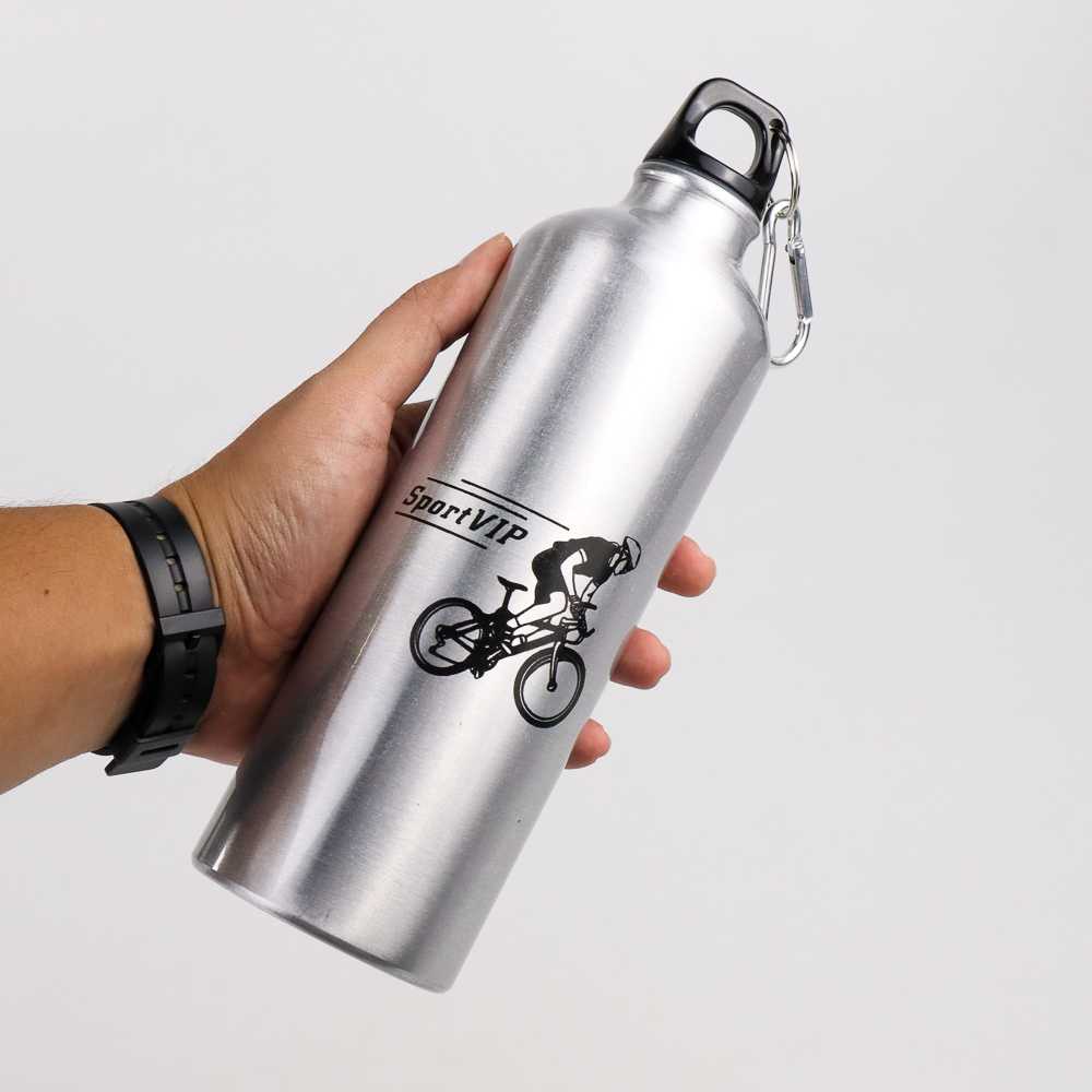 (BISA COD) FTIHSHP  Botol Minum Olahraga Aluminium 750ml Dengan Karabiner - H2GO