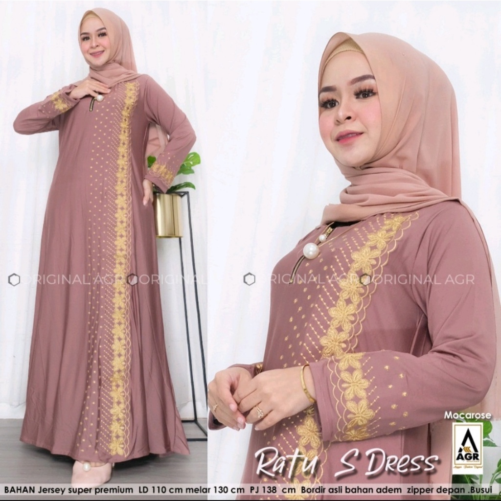 Gamis Muslimah Jumbo Khalifa Bordir Athaar Maxy Super Jumbo xxxl Ld 130cm Jersey Motif Brodir Timbul Ratu Senja Abaya Fashion Muslimah Baju Lebaran Wanita Muslimah Syar'i Dres Kondangan Polos Tebal Premimum Athaar Maxi Arabian Ratu S Dres Pesta Mewah