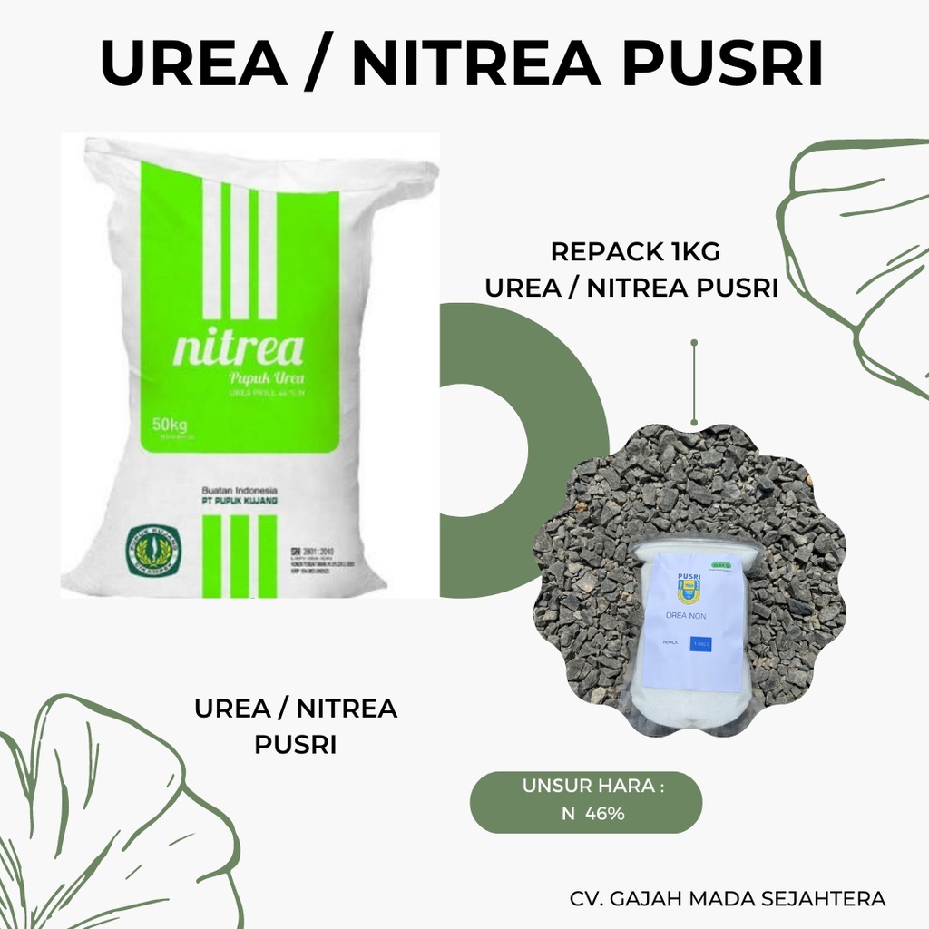 PUPUK UREA NITREA PUSRI NON SUBSIDI KEMASAN REPACK 1 KG