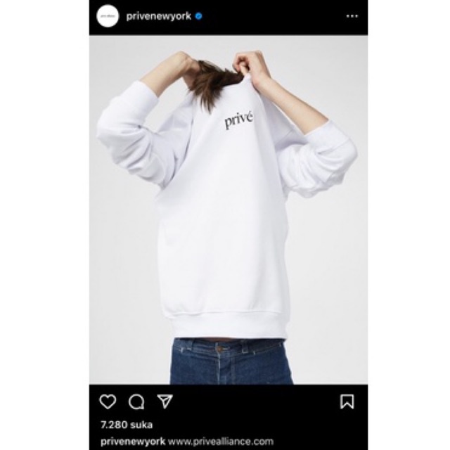 Original Sweater Classic Logo Crewneck White Prive Alliance Newyork by Baekhyun