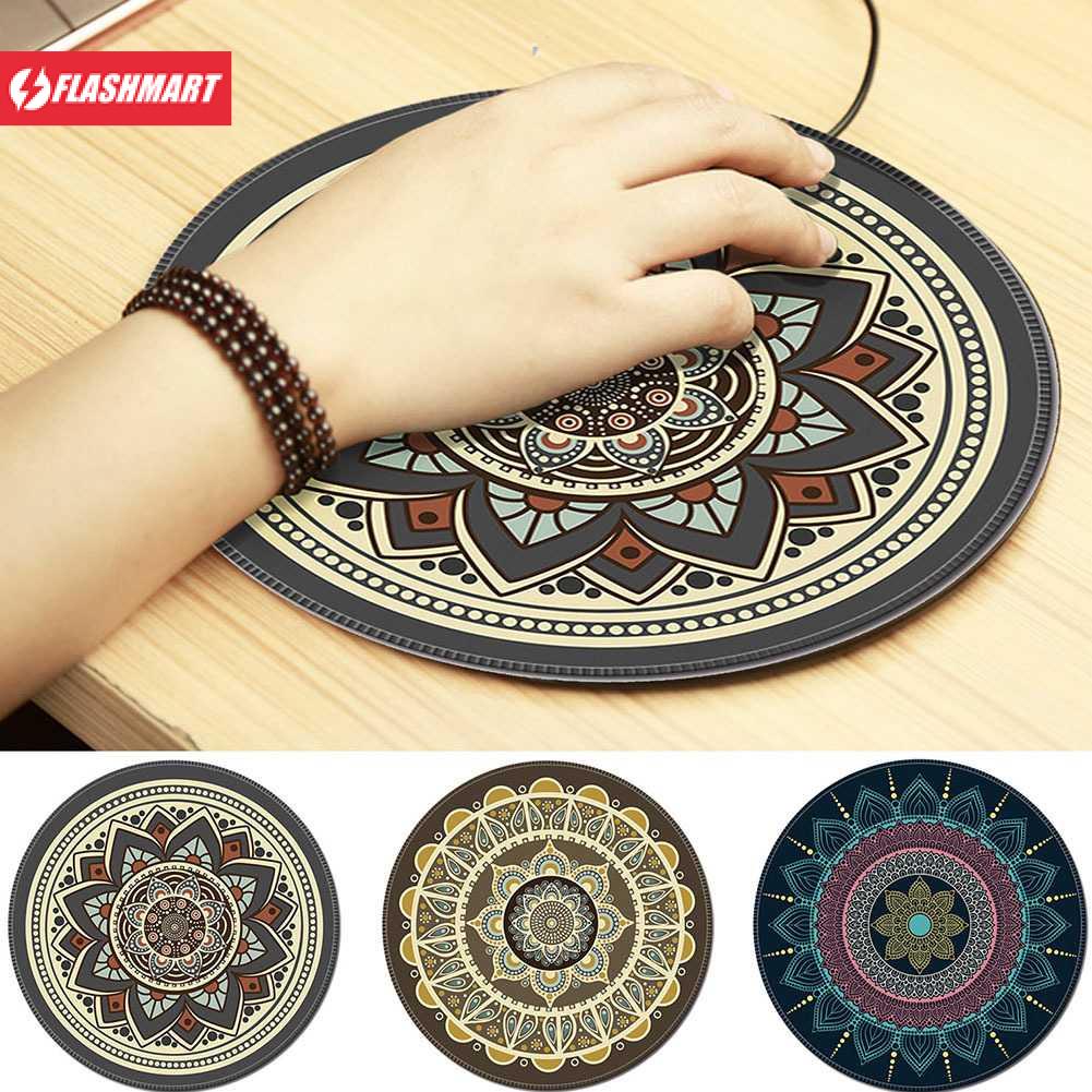 Flashmart Comfast Mouse Pad Bulat Anti Slip Vintage Bohemian 20 cm