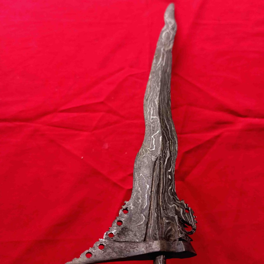 Pusaka Keris Megantoro Luk 5 Kuno Pamor Kulit Semangka Koleksi Antik