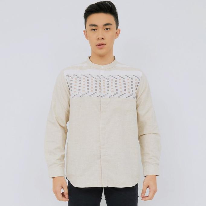 TERMURAH M231 Kemeja Pria Koko Panjang Cream 2381 /BAJU KOKO PRIA/BAJU KOKO DEWASA/BAJU KOKO ANAK/BA