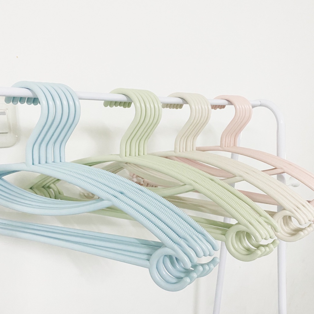 Gantungan Baju Plastik Warna Pastel Hanger Baju Dewasa &amp; Anak 1 Isi 6Pcs Hanger Serbaguna