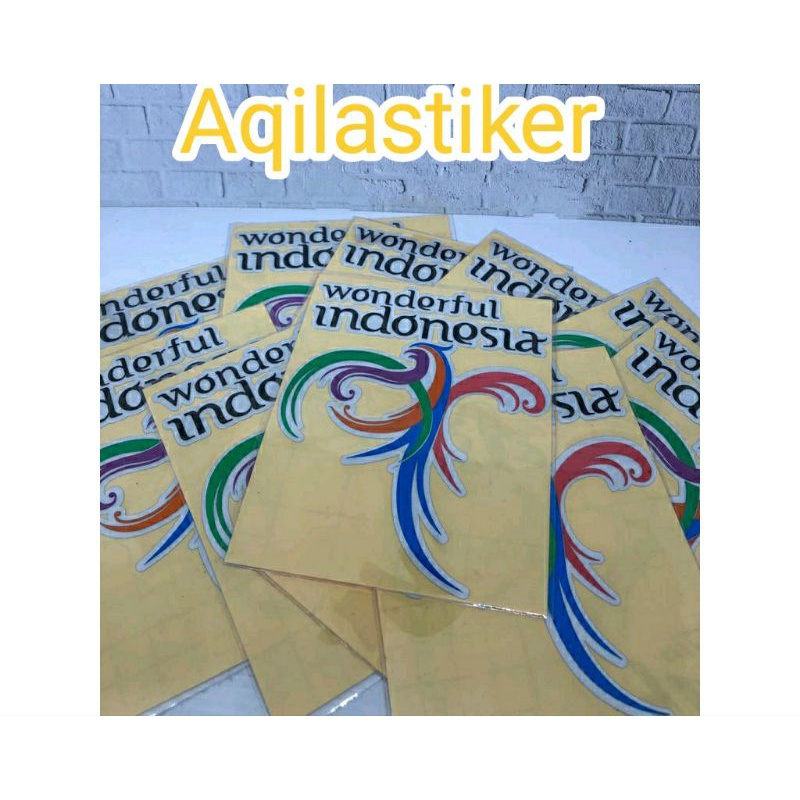 

stiker sticker WONDERFUL INDONESIA 10 X 12,stiker mobil,motor,asesoris motor