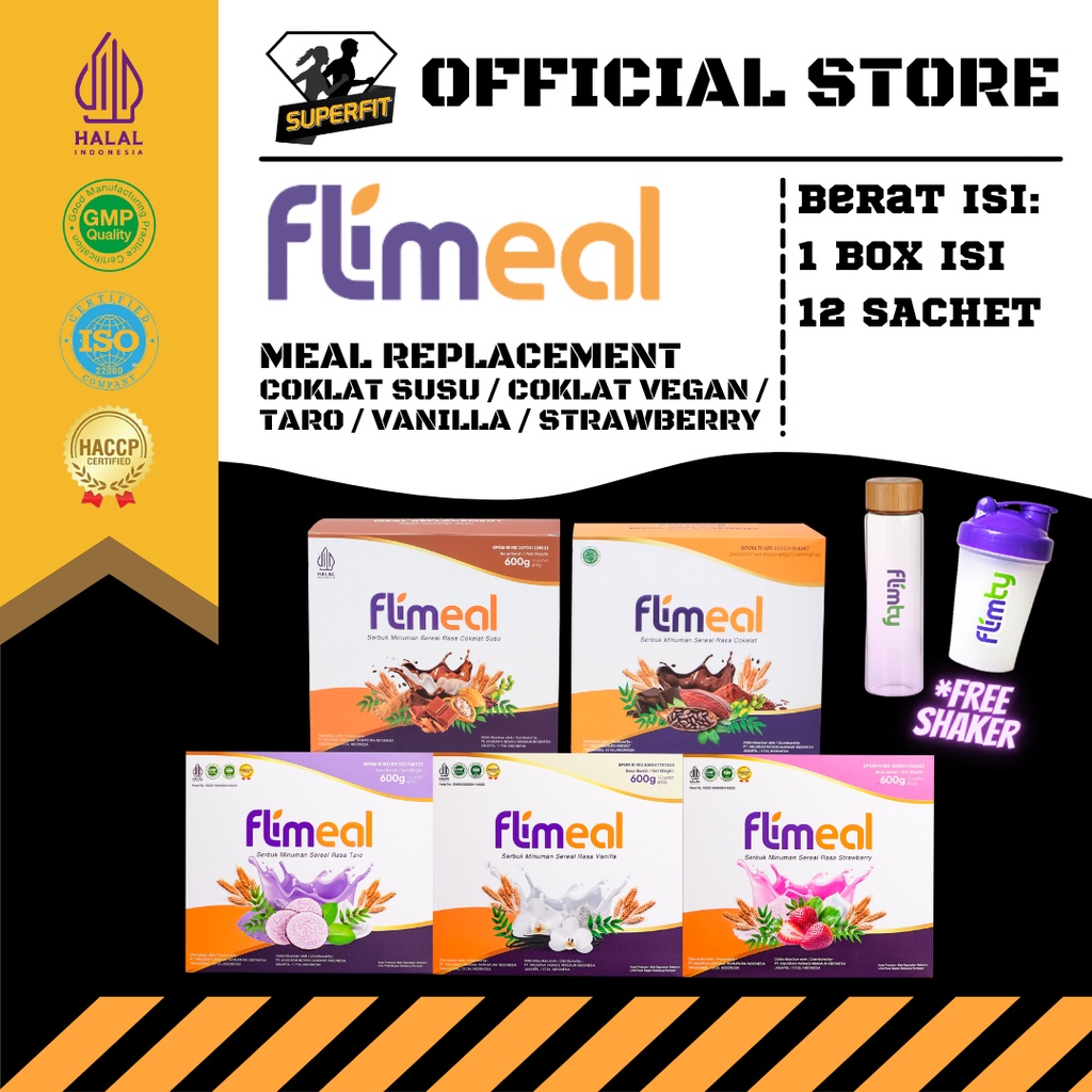 

PROMO FLIMEAL BY FLIMTY ORIGINAL COKLAT MINUMAN SEREAL PENGGANTI MAKAN UNTUK DIET HALAL & BPOM