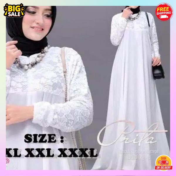 Gsmis Cewek Import Premium Dress Jumbo Pesta Kondangan Ghamis Maxi Dress Games Dres Syari Casual Baj