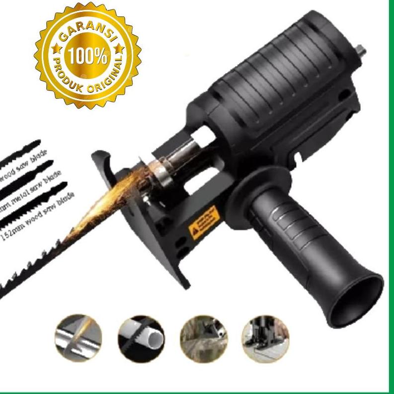 ✫ Adapter reciprocating jigsaw adapter bor ke gergaji tambahan jig saw mesin bor tangan Gergaji Kone
