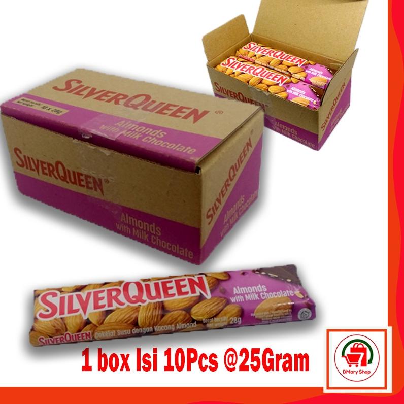 

✬ Silverqueen Almonds Cashews Milk Chocolate 1 Box Isi 10Pcs 250Gram ➤