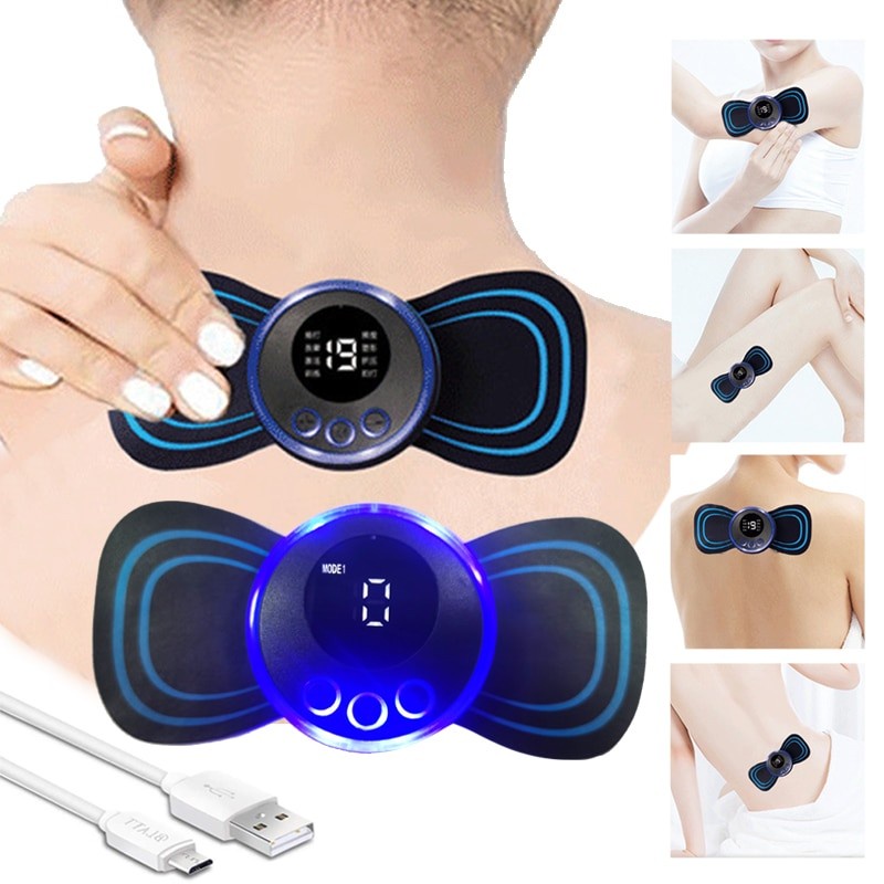 Mini Massager Neck Cervical Stimulator EMS Pijat Leher Portable
