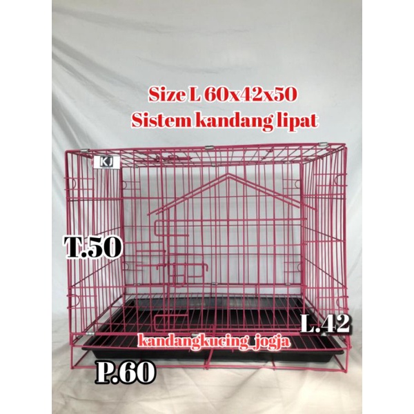 KANDANG KUCING LIPAT SIZE L UKURAN 60