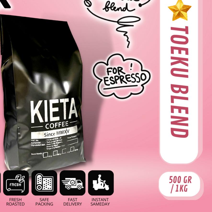 

♗ 1kg Biji Kopi TOEKU Blend 100% Arabika untuk Kopi Susu ♙