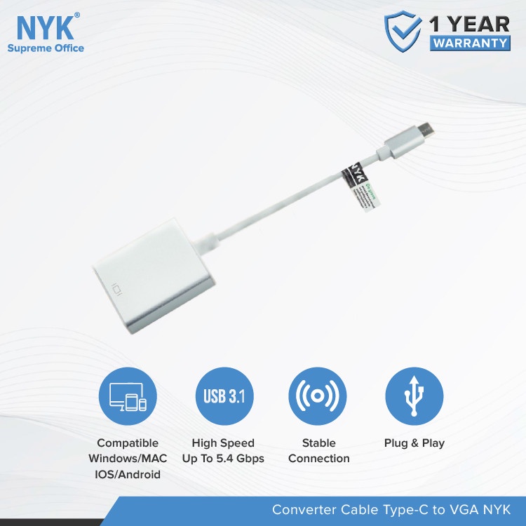 CONVERTER USB 3.1 TIPE C TO VGA / CONVERTER ADAPTER USB TYPE C