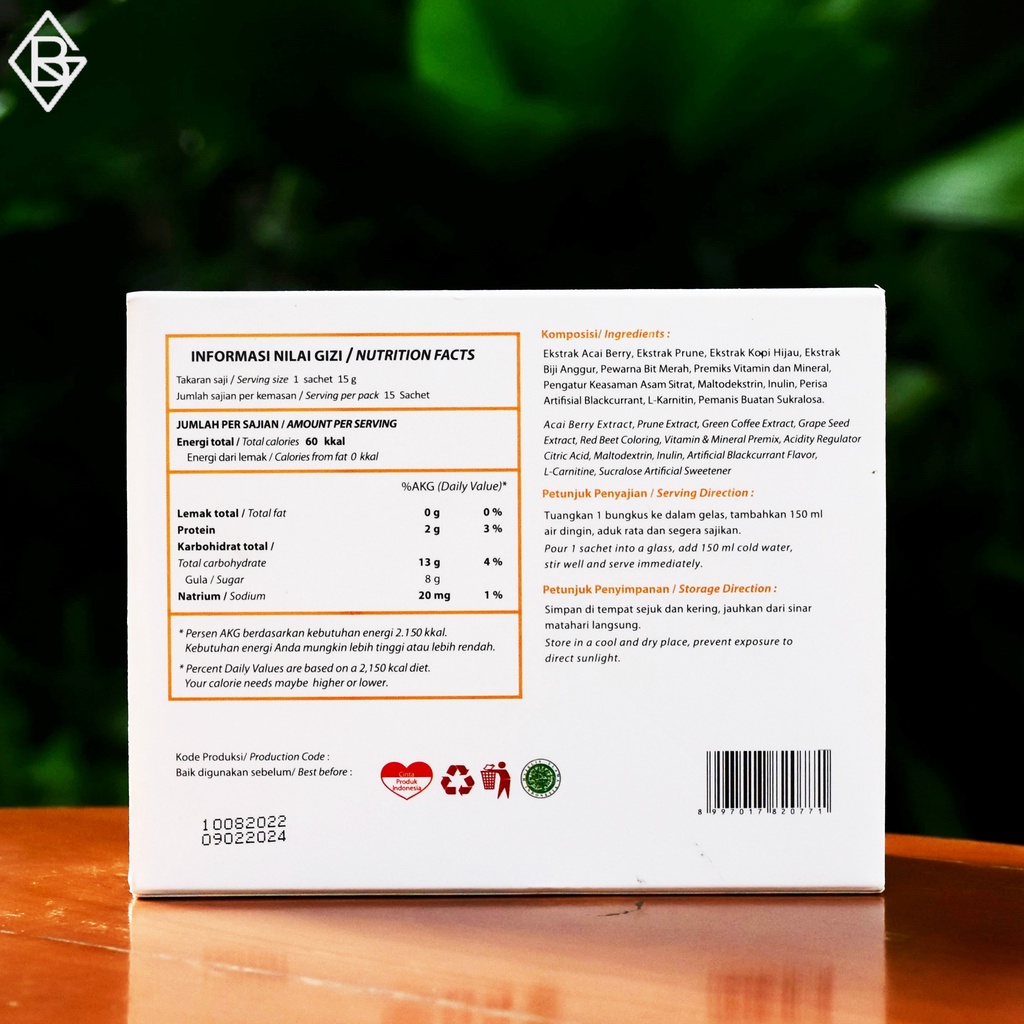 HWI WMP | Minuman Slim Juice Serbuk Rasa Blackcurrant untuk Menurunkan Berat Badan | Original HWI