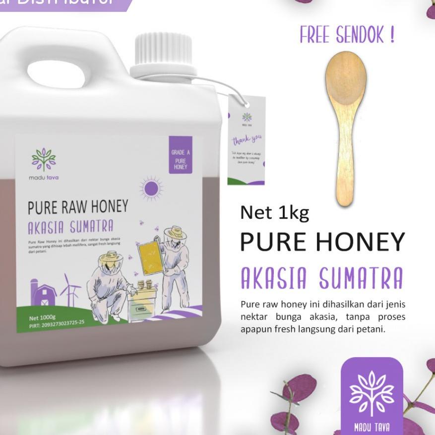 

✲ Murni Asli 1kg Tava Grade A Nektar Akasia Sumatra 100% Alami Pure Natural Raw Honey ♠
