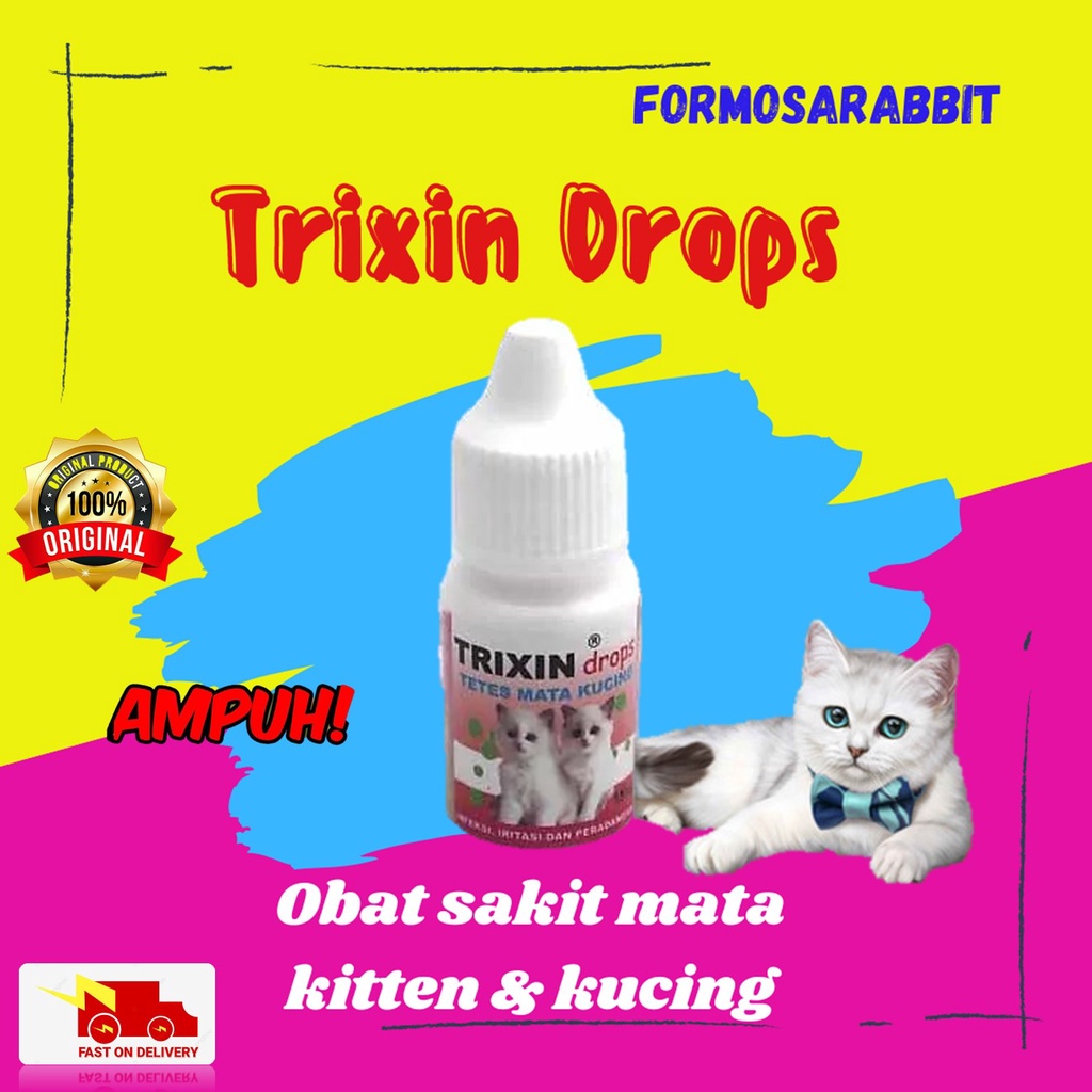 Obat Tetes Mata Kucing dan Hidung  Obat Infeksi Mata Kucing Hewan Trixin Obat Mata Kucing Berair dan