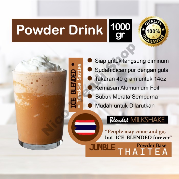 

.........] Bubuk Thai Tea 1kg Blend [Ready to Drink] #002