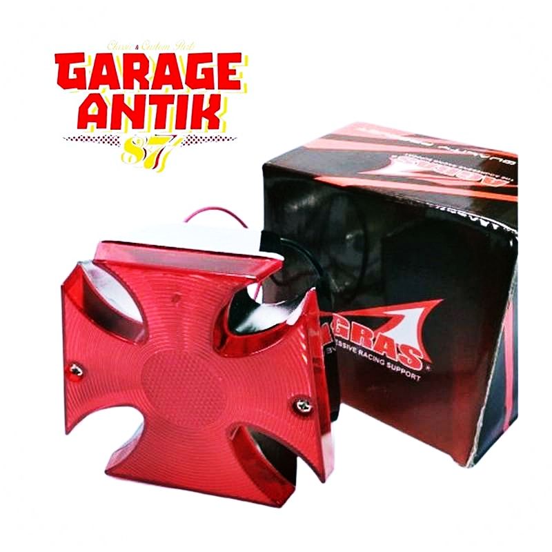 Lampu Stop CB Model Independent Stop Lamp CB Classic Custom Salib Besi chooper choper Motor Custom