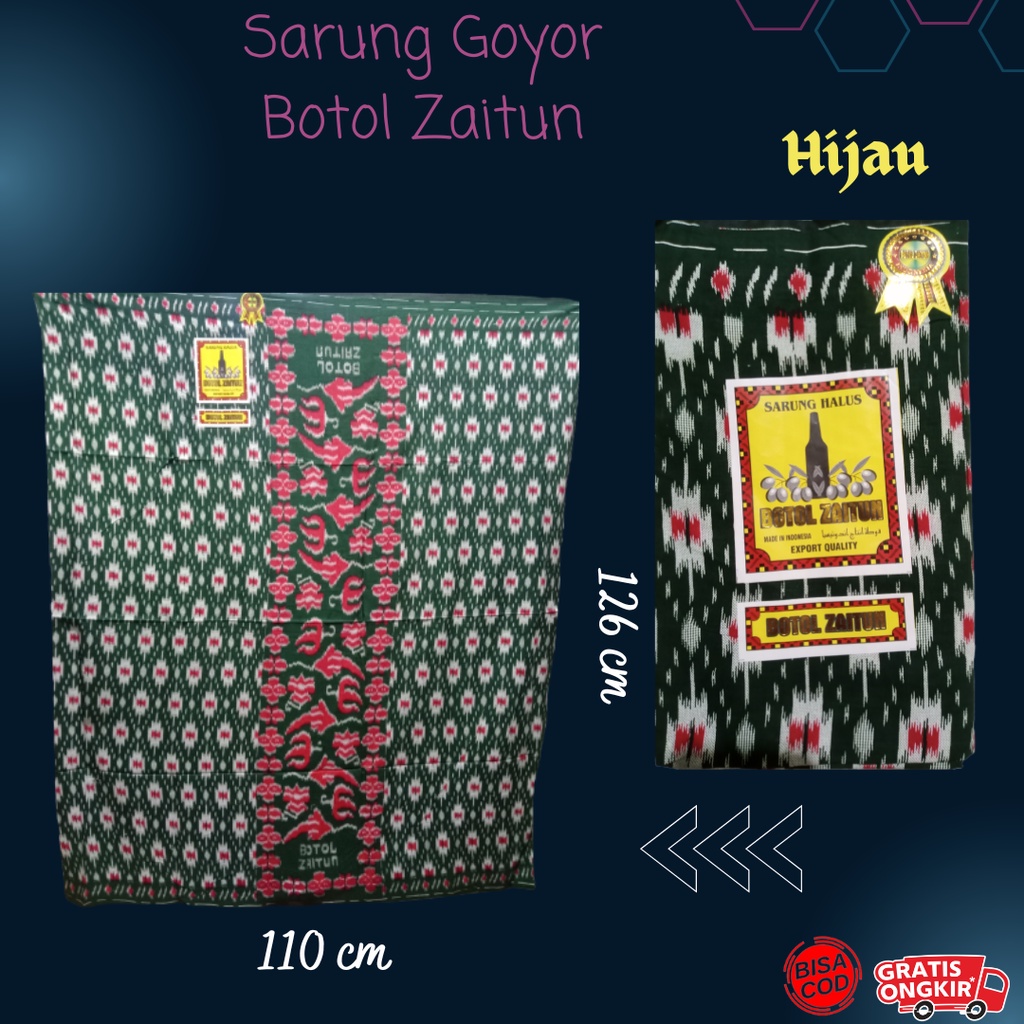 Promo Sarung Goyor Botol Zaitun Hijau, Sarung Goyor Print Motif Goyor, Sarung Murah!!!