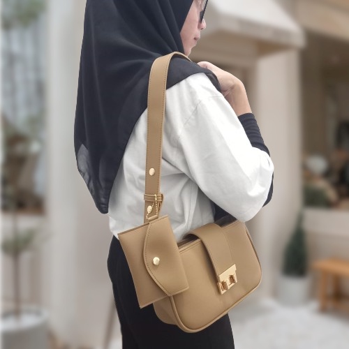 Sholder bag wanita VHIKA - Tas wanita korea - Tas bahu wanita (Free Dompet Gantungan Kecil)