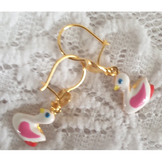 Anting kait anak bebek pink - 1/2 gr