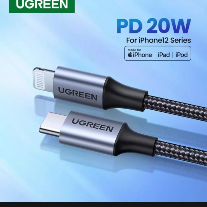 Charger Ugreen 20W Fast Charge + Kabel Lightning Iphone Mfi Original