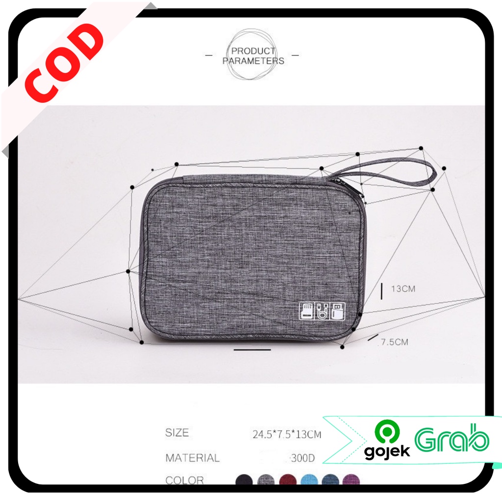 KAISSO -  ORGANIZER TRAVEL / POUCH CHARGER CAMERA 3 LAYER MULTIFUNGSI / TAS KABEL TRAVEL GAGDET WATERPROOF