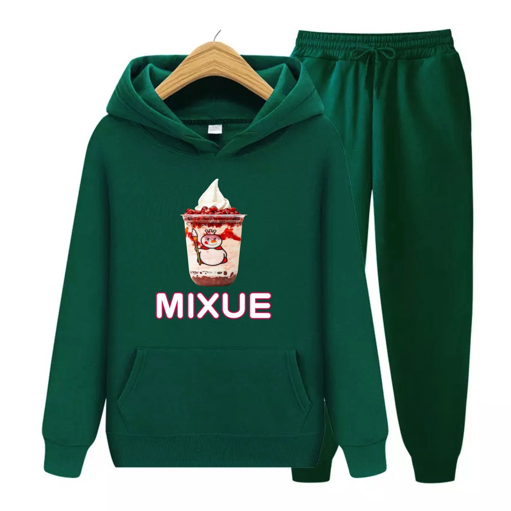 MIXUE ICE CREAM Sweater Hoodie Lengan Panjang Anak Atasan Dan Setelan Usia 4-13+Tahun  bisa Bayar Ditempat COD