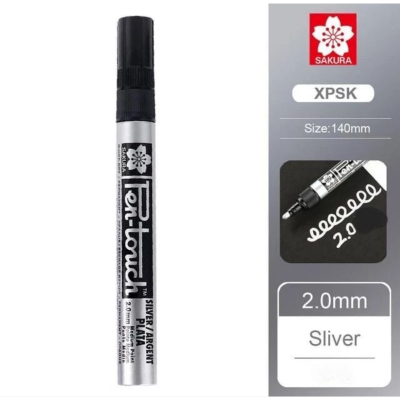 

Sakura Pen Touch Permanent Paint Marker Medium 2.0mm # Silver